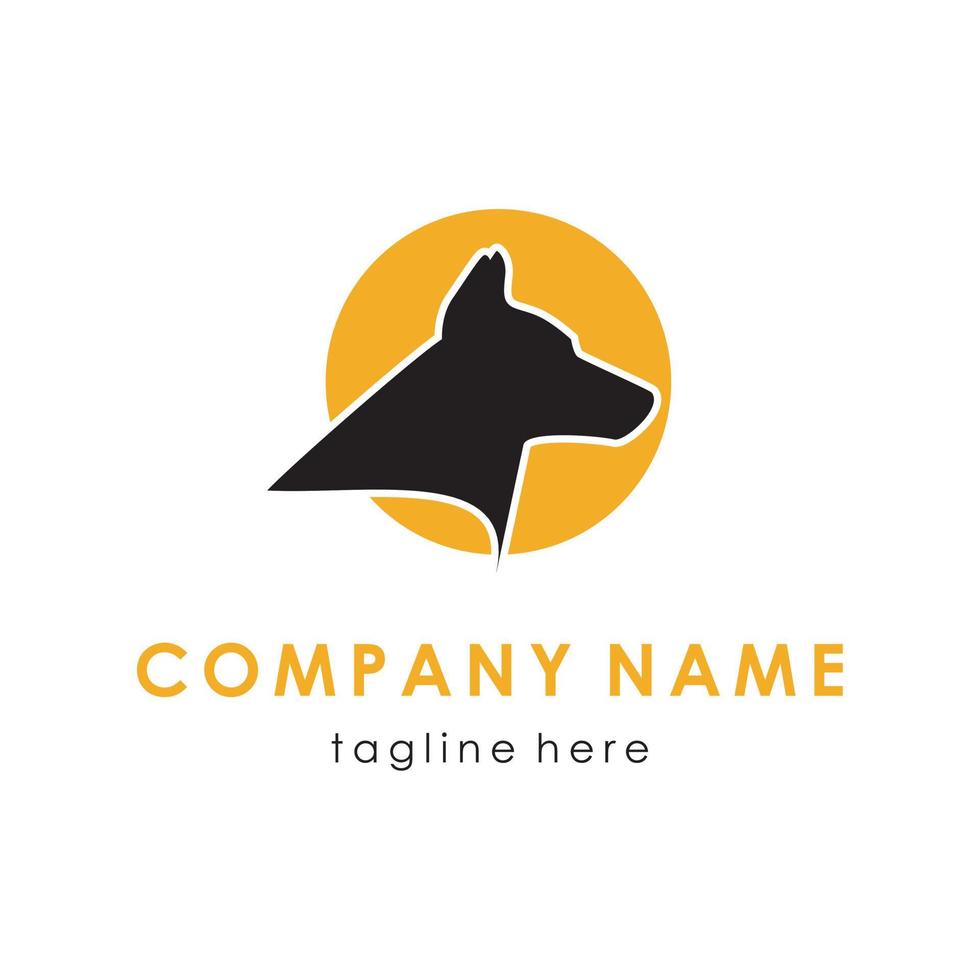 Minimal Creative logo of Dog, Abstract Dog logo. Stylized dog logo design. Artistic animal silhouette. Vector illustration. For Petshop, veterinary, kennel, vet