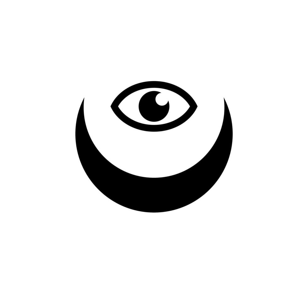 Mystical eye logo with crescent moon 6253904 Vector Art at Vecteezy