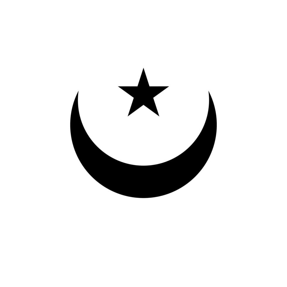 crescent moon and star symbol isolated on white background. Islamic symbol. Islamic icons can be used for the month of Ramadan, Eid and Eid Al-Adha. for logo, website and poster designs. vector