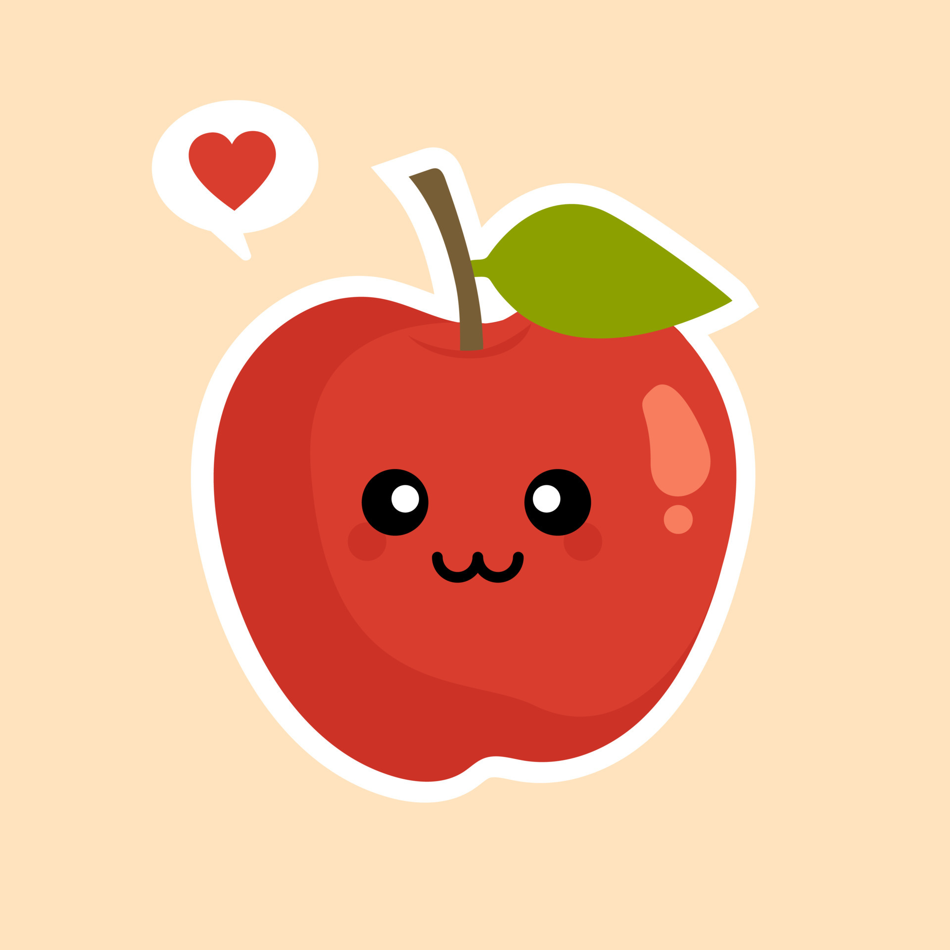 lindo y divertido personaje de manzana roja, mascota, elemento de decoración, ilustración vectorial de dibujos animados aislada en el fondo de color. personaje divertido de manzana roja, concepto de atención médica para lindo y divertido personaje de manzana roja, mascota, elemento de decoración, ilustración vectorial de dibujos animados aislada en el fondo de color. personaje divertido de manzana roja, concepto de atención médica para
