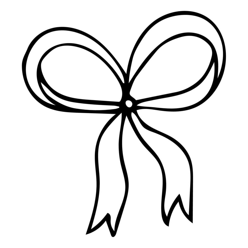 Cartoon doodle bow isolated on white background. 6253995 Vector Art at ...