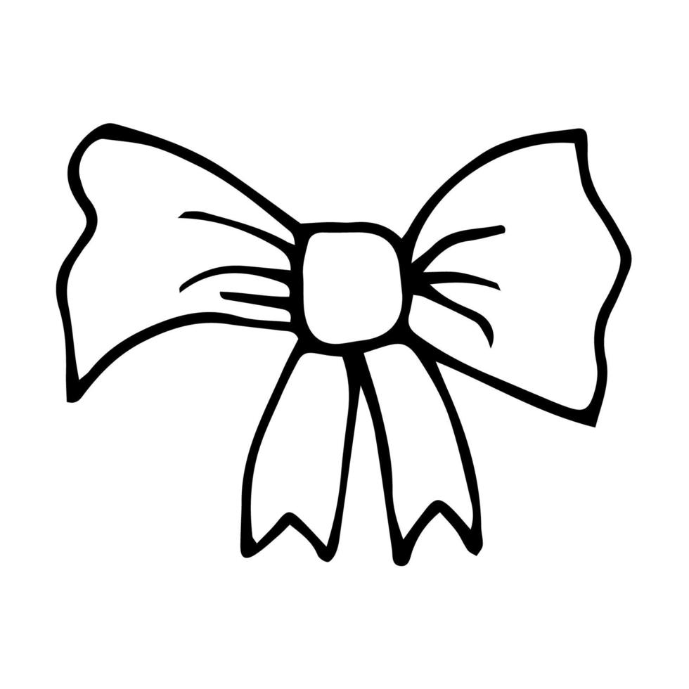 Cartoon doodle bow isolated on white background. 6254002 Vector Art at ...