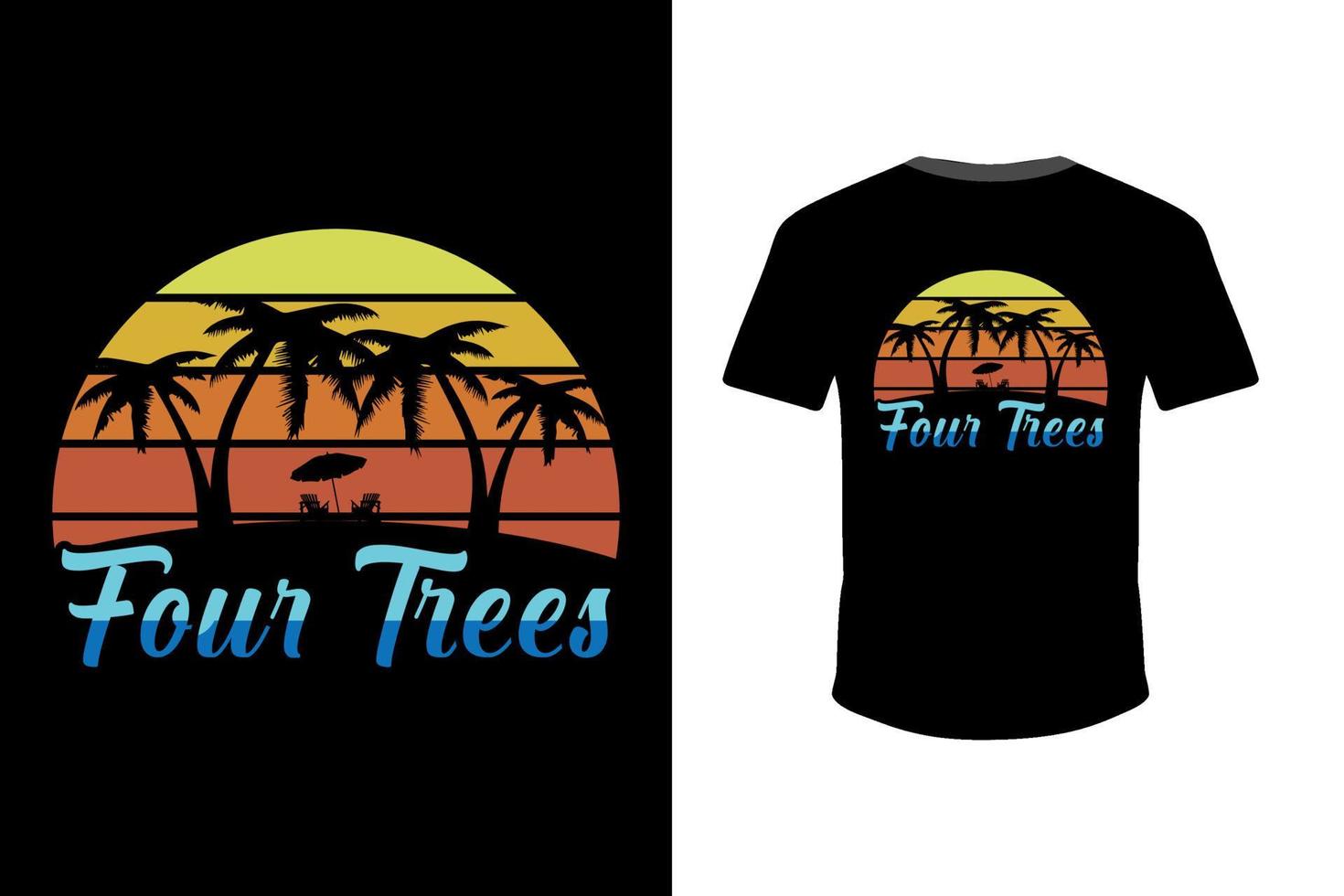 Palm tree beach theme vintage print design, for t-shirt print and other uses vector