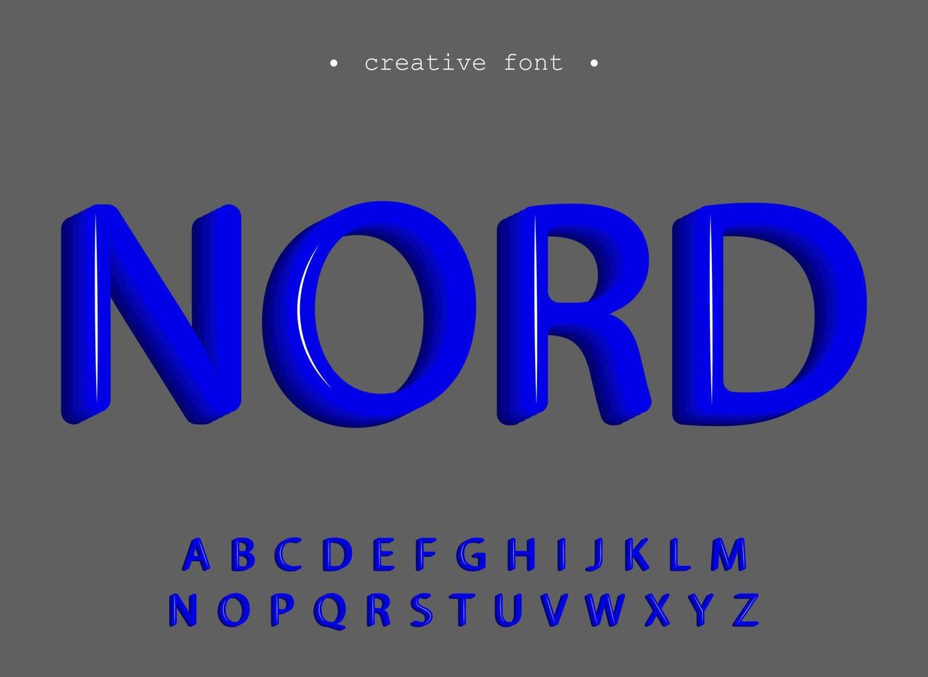 Abstract blue 3d typography symbol, vector set, latin typescript alphabet collection, creative graphic font for brand, simple design element, urban letter, text sign template. Modern logo lettering.