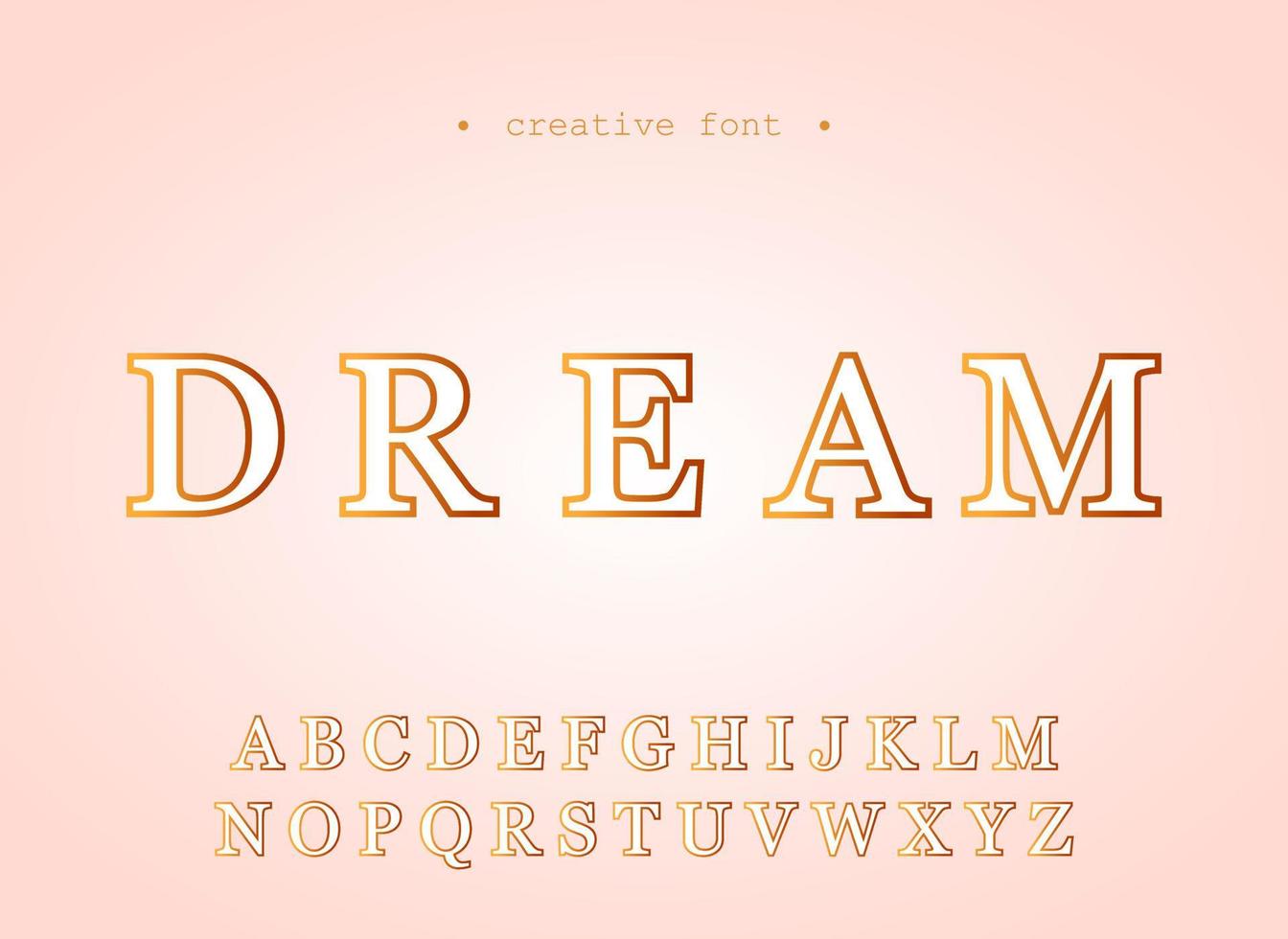 Gold font template, alphabet text symbol set, outline graphic design element, luxury sign latin typescript. Creative decorative shiny script letter collection. vector
