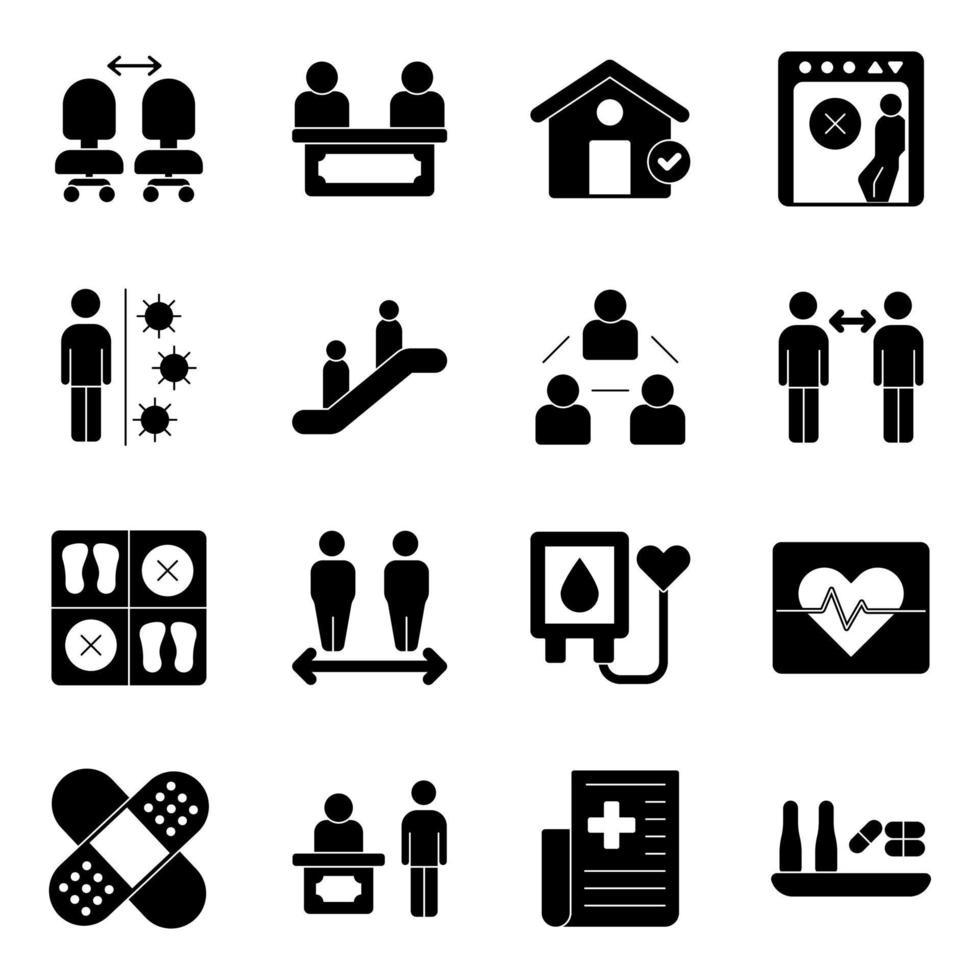 paquete de iconos médicos y sanitarios vector