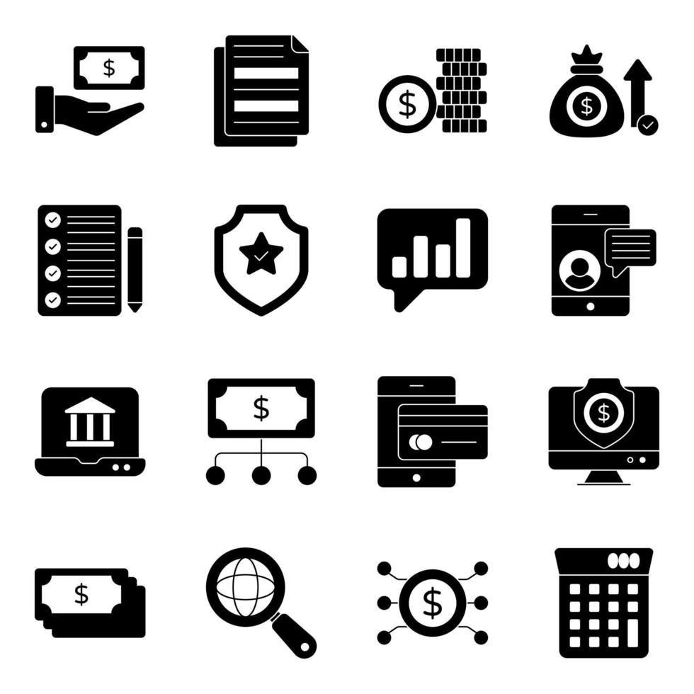 Pack of Business and Finance Icons vector