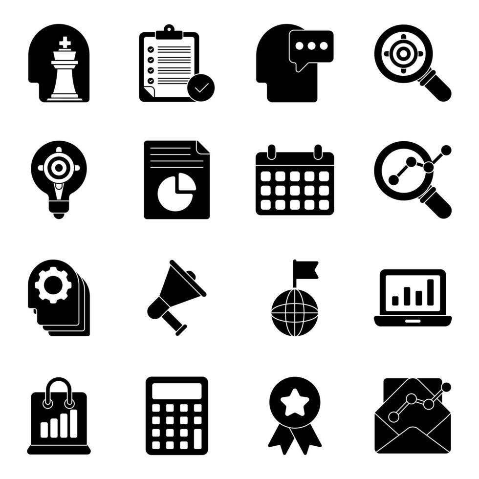 Pack of Business and Management Icons vector