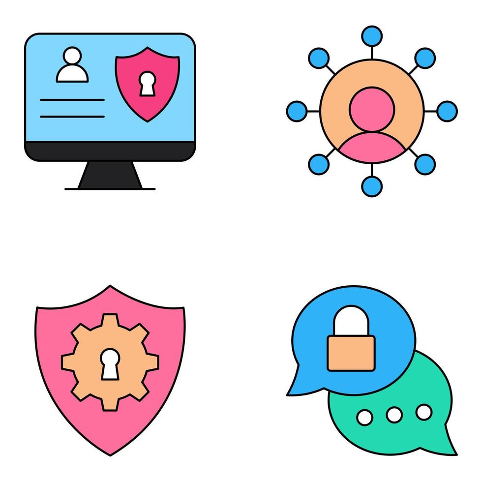 Pack of Security  And Protection Icons vector
