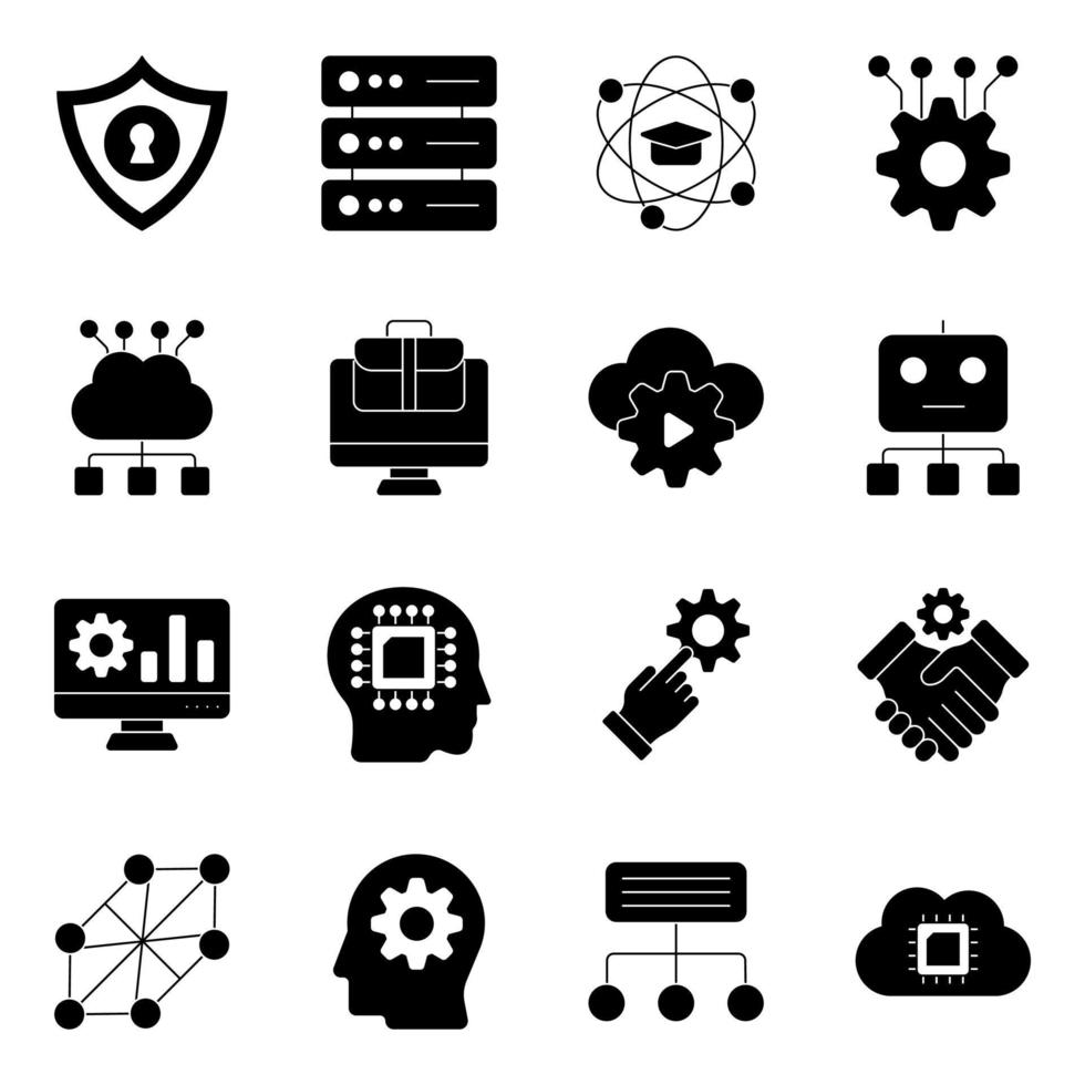Pack of Networking Icons vector