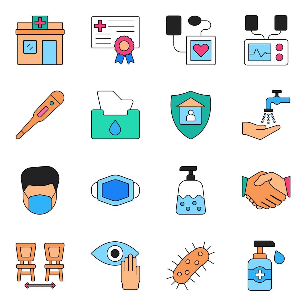 paquete de iconos médicos y sanitarios vector