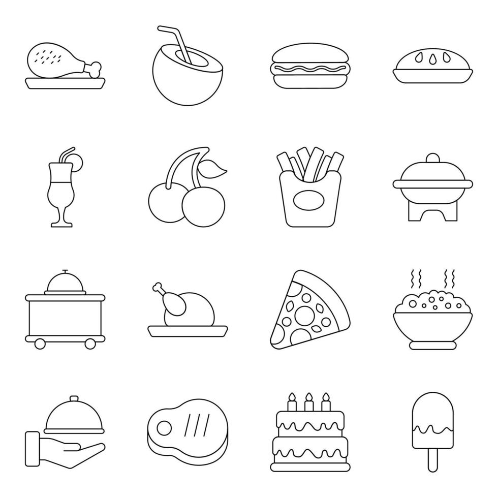 paquete de iconos de comida vector