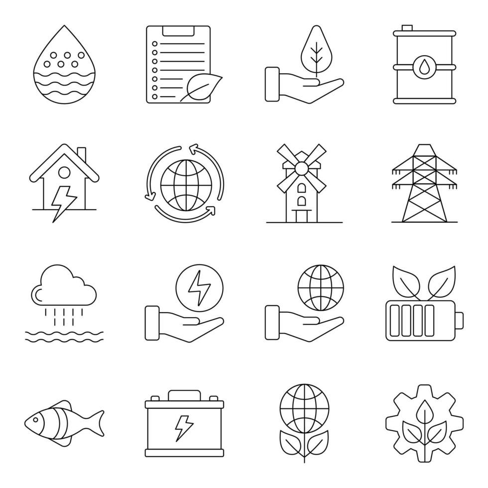 Pack of Ecology and Nature Icons vector