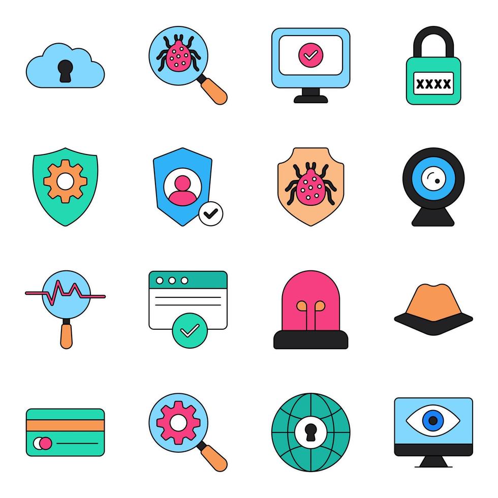 Pack of Encryption Icons vector