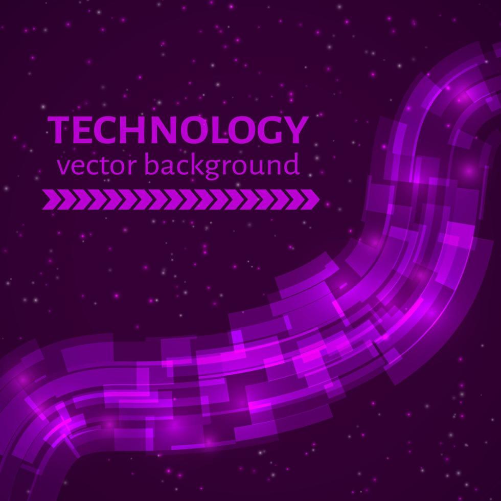 Purple technology abstract background. Cosmic vector illustration. Easy to edit design template for your  projects.