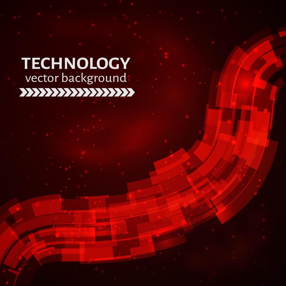 Red technology abstract background. Cosmic vector illustration. Easy to edit design template for your projects.