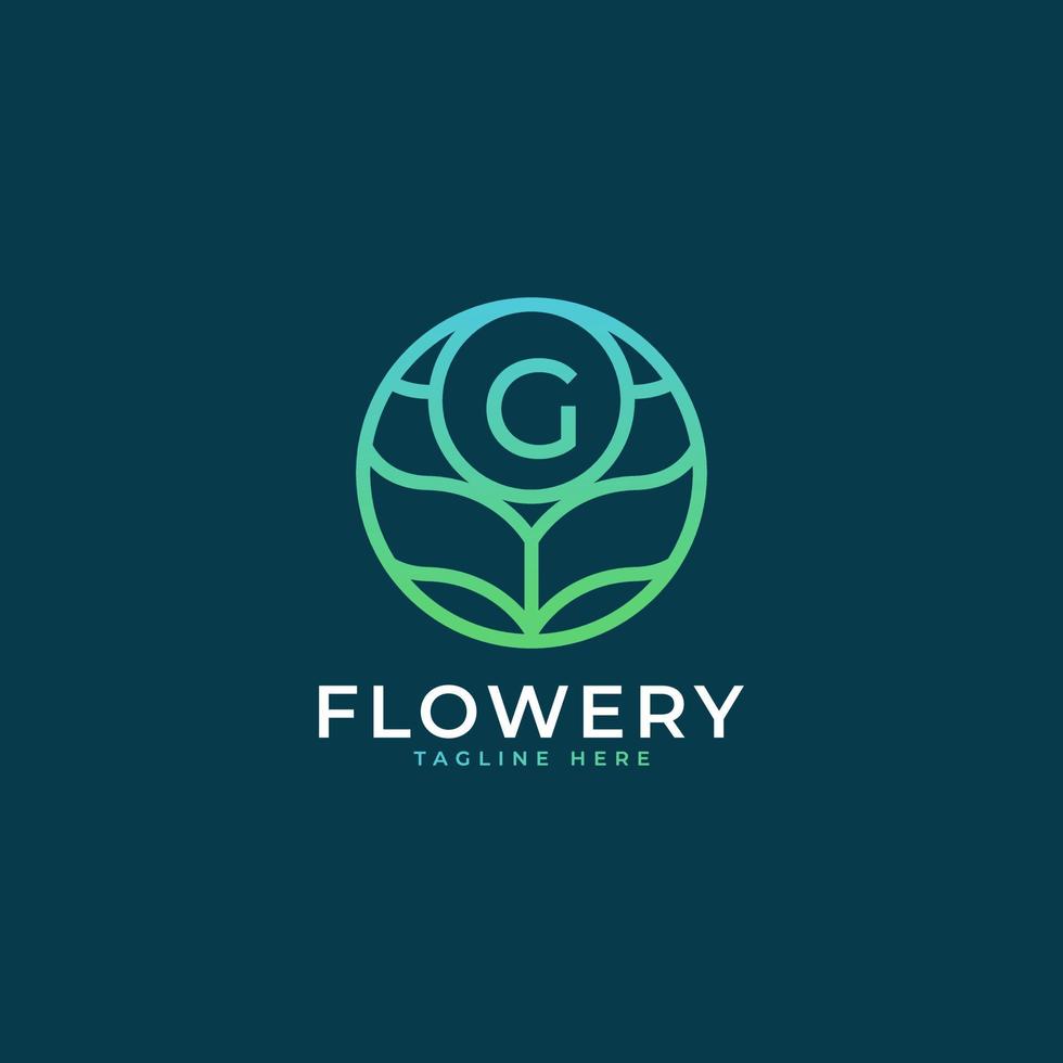 Flower Initial Letter G Logo Design Template Element. Eps10 Vector