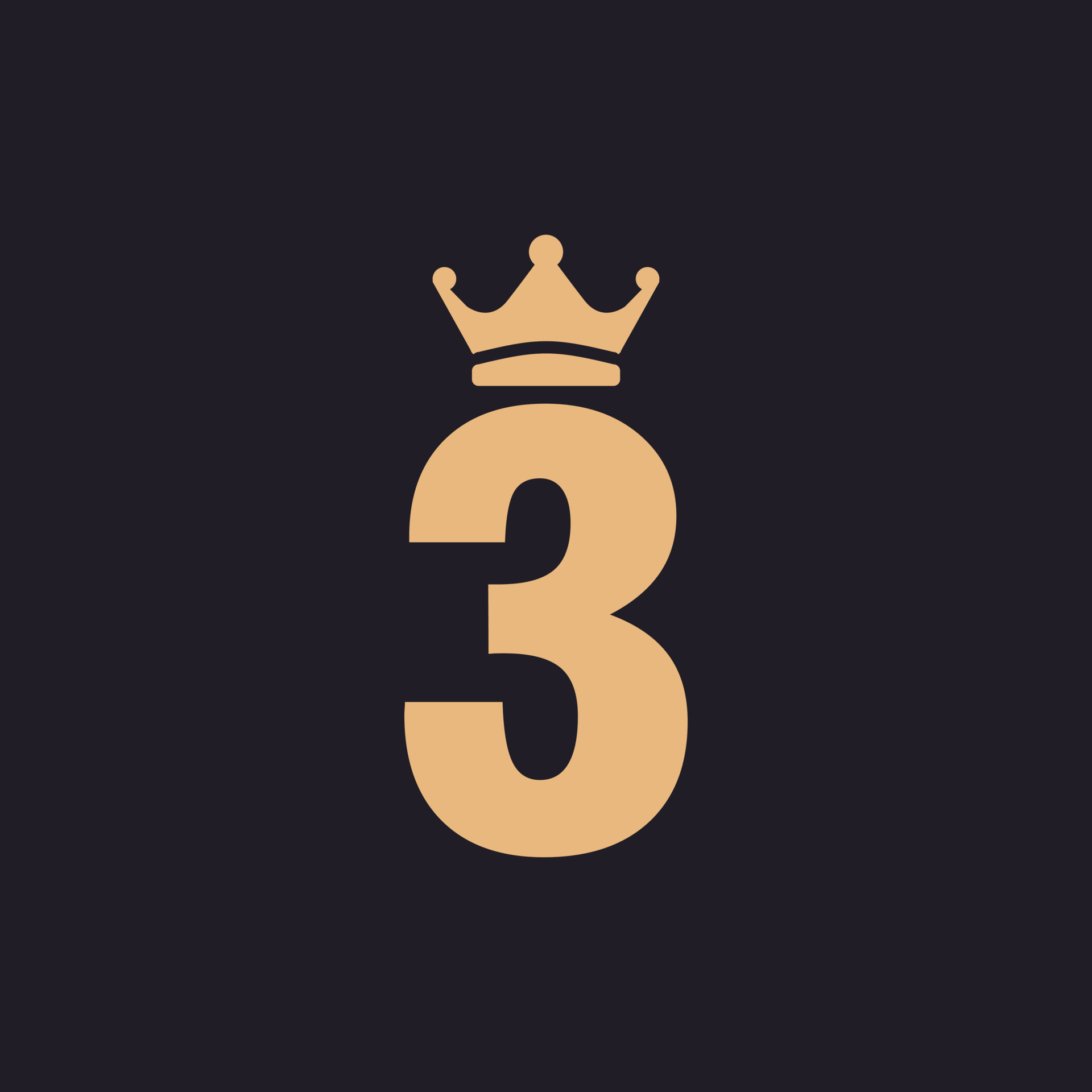 Number 3 With Crown