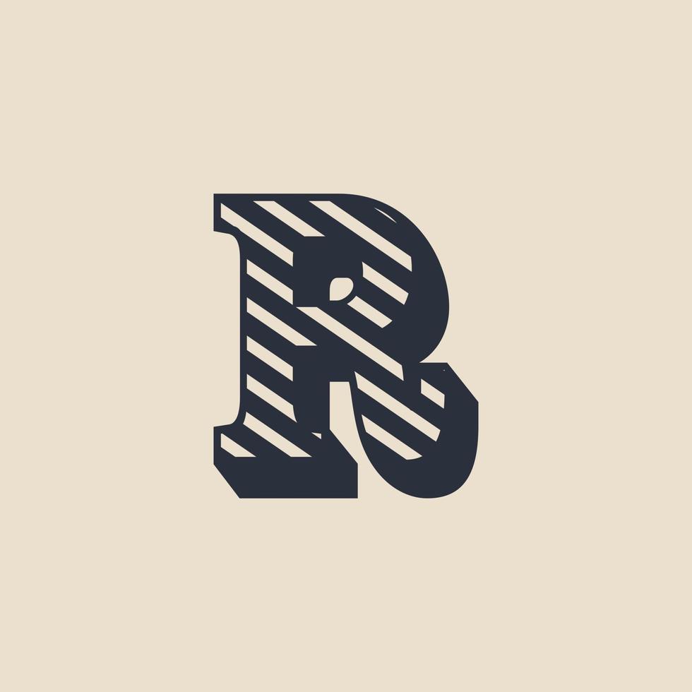 Letter R Retro Vintage Hipster Vector Logo Design Template Inspiration