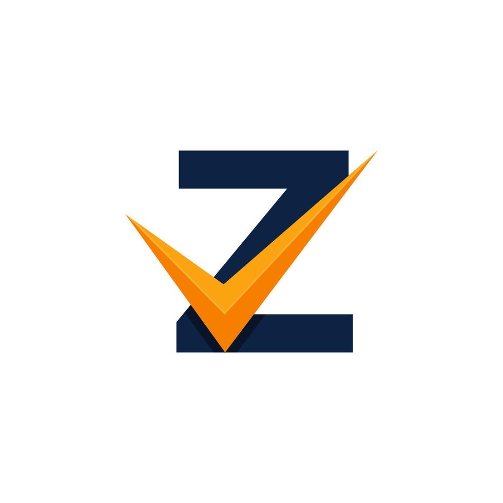 Approved Logo. Initial Letter Z Check Logo Design Template. Eps10 Vector