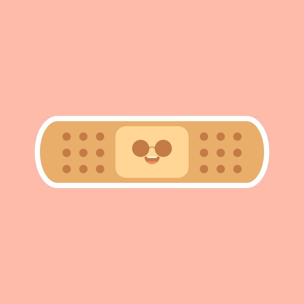 Cute plaster icon cartoon. Single medicine icon from the big medical, healthcare cartoon. Adhesive plaster icon cartoon. Single medicine icon from the big. vector