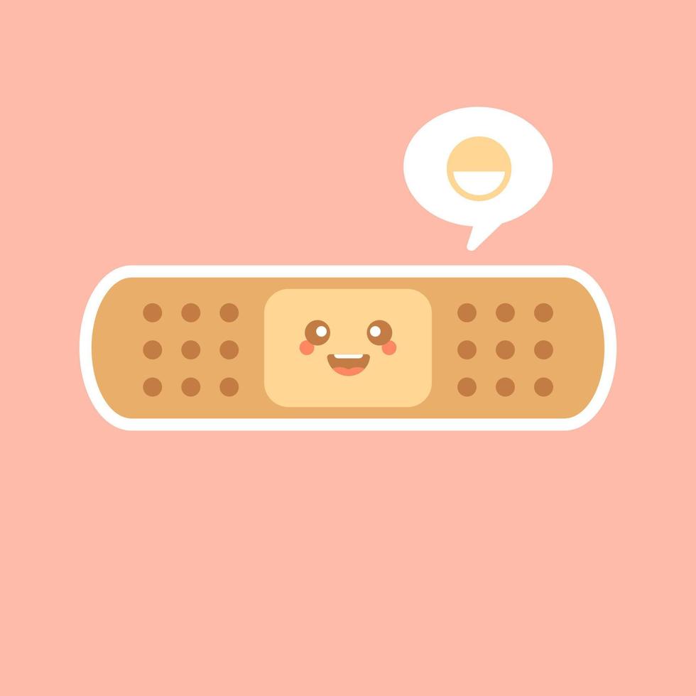 Cute plaster icon cartoon. Single medicine icon from the big medical, healthcare cartoon. Adhesive plaster icon cartoon. Single medicine icon from the big. vector