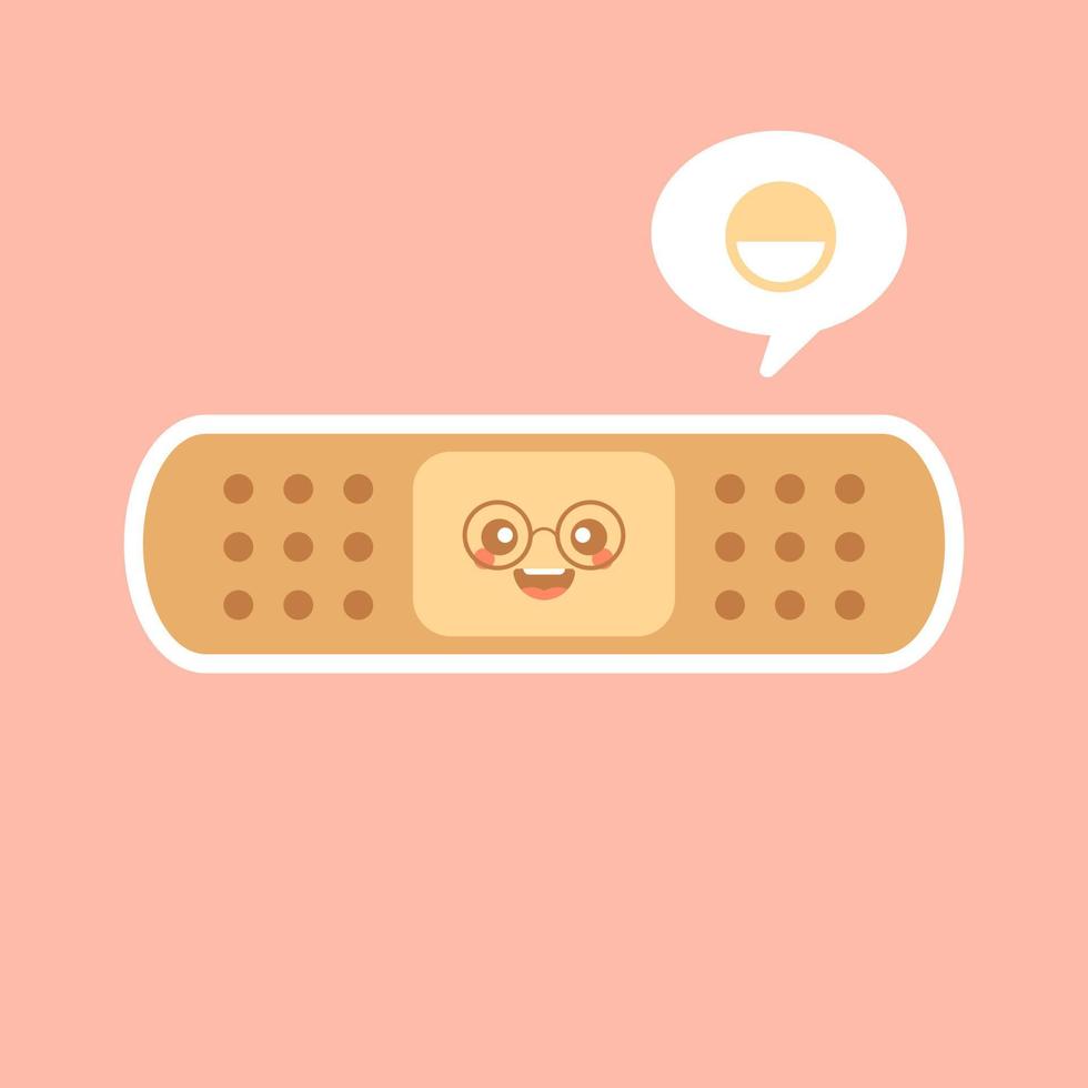 Cute plaster icon cartoon. Single medicine icon from the big medical, healthcare cartoon. Adhesive plaster icon cartoon. Single medicine icon from the big. vector