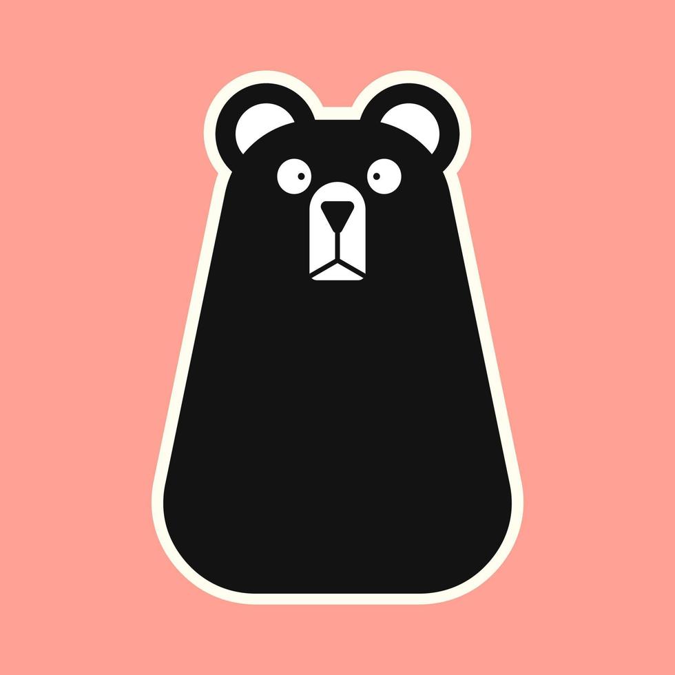 Funny bear character vector illustration in flat style