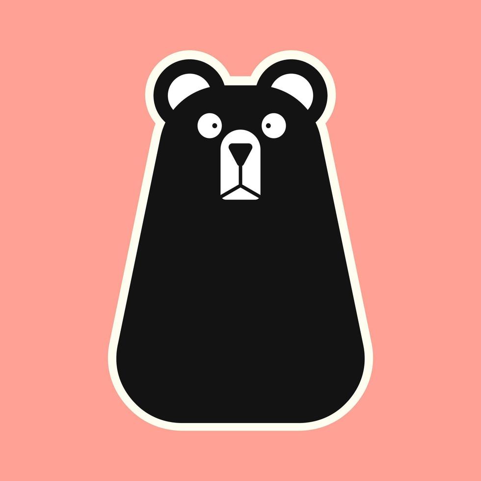 Funny bear character vector illustration in flat style