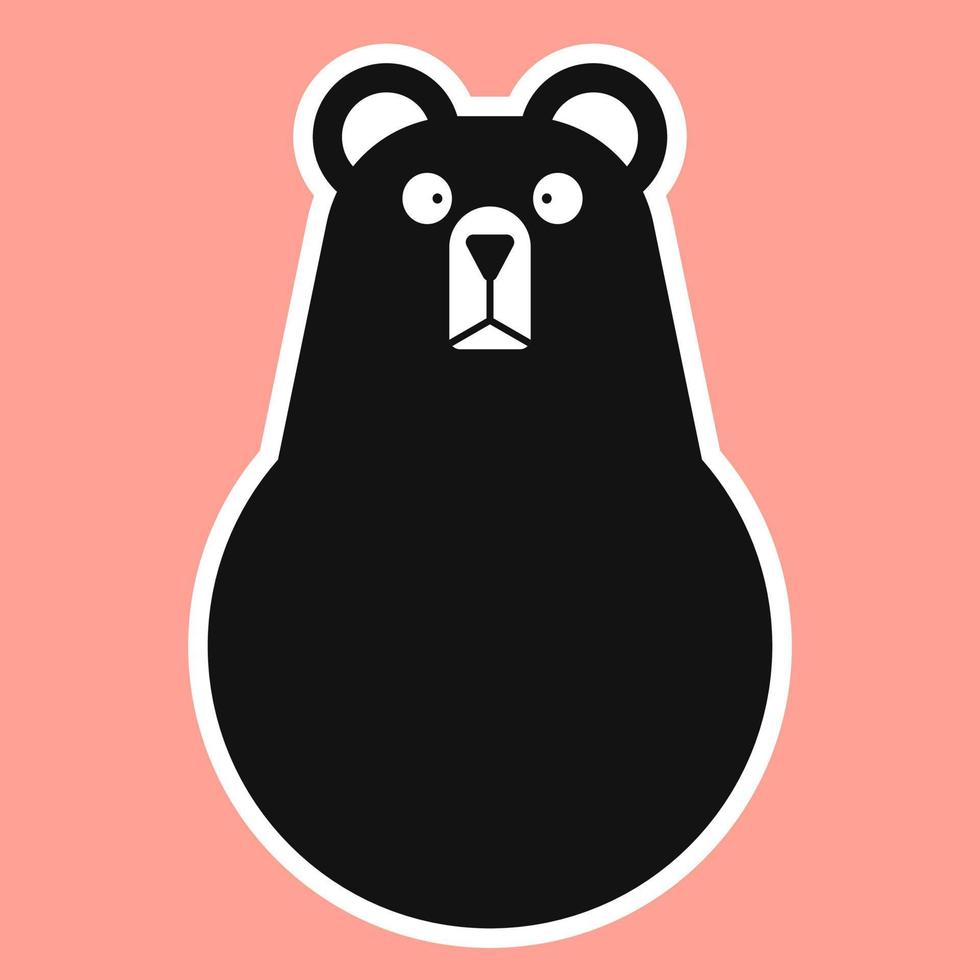 Funny bear character vector illustration in flat style