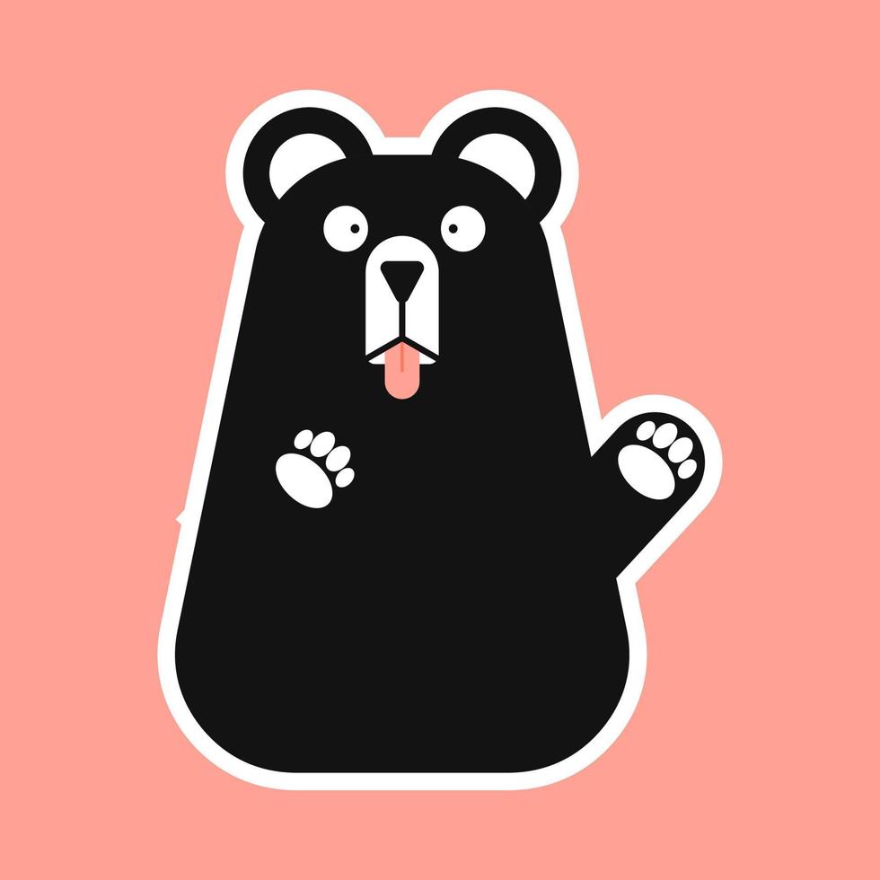 Funny bear character vector illustration in flat style