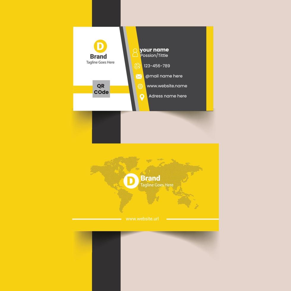 Vector abstract Clean and simple Business Card Template, Modern horizontal name card, Flat Style Vector Illustration. Stationery Design and visiting card, Creative and professional business card.