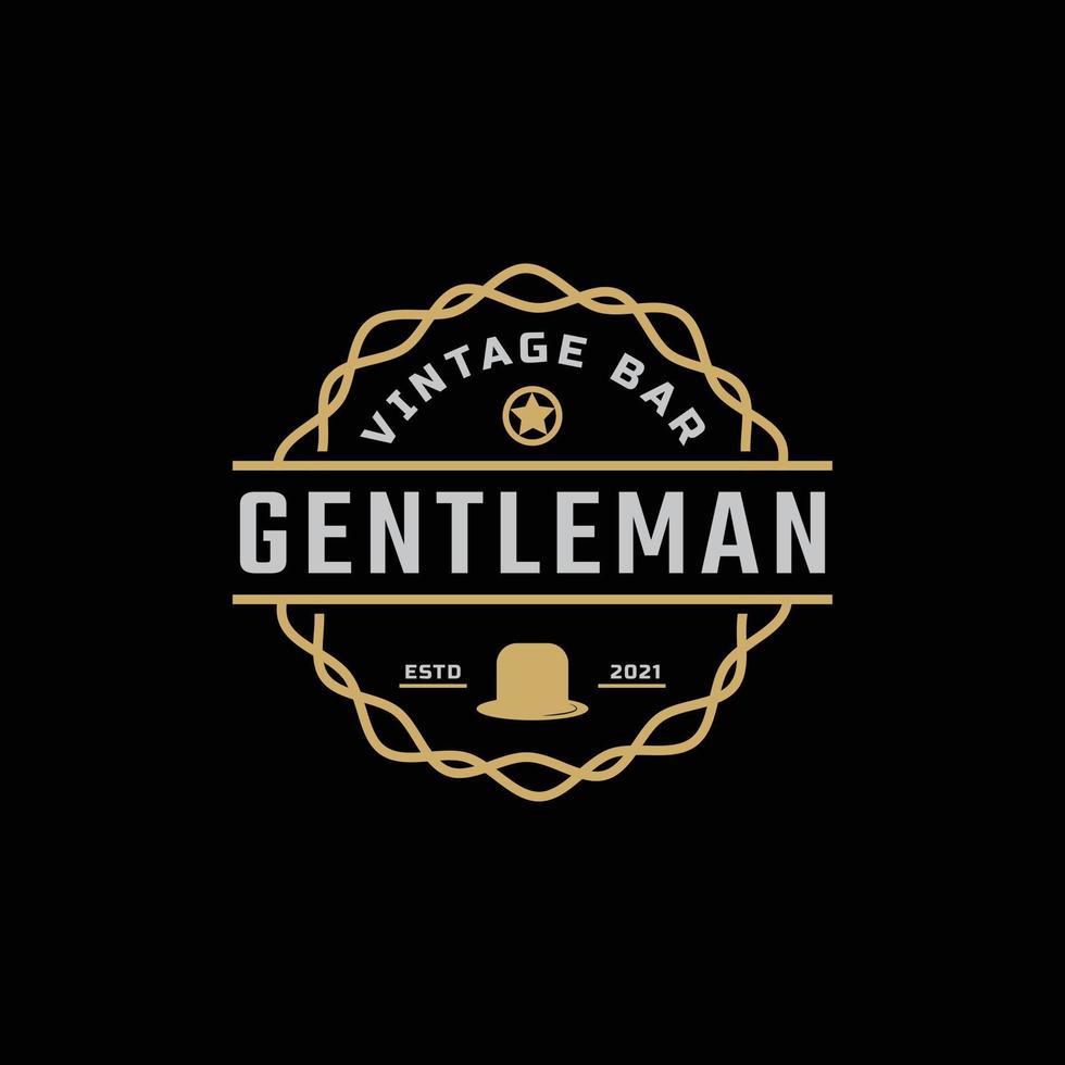 Creative Classic Vintage Retro Label Badge for Gentleman Cloth Apparel Logo Design Inspiration vector
