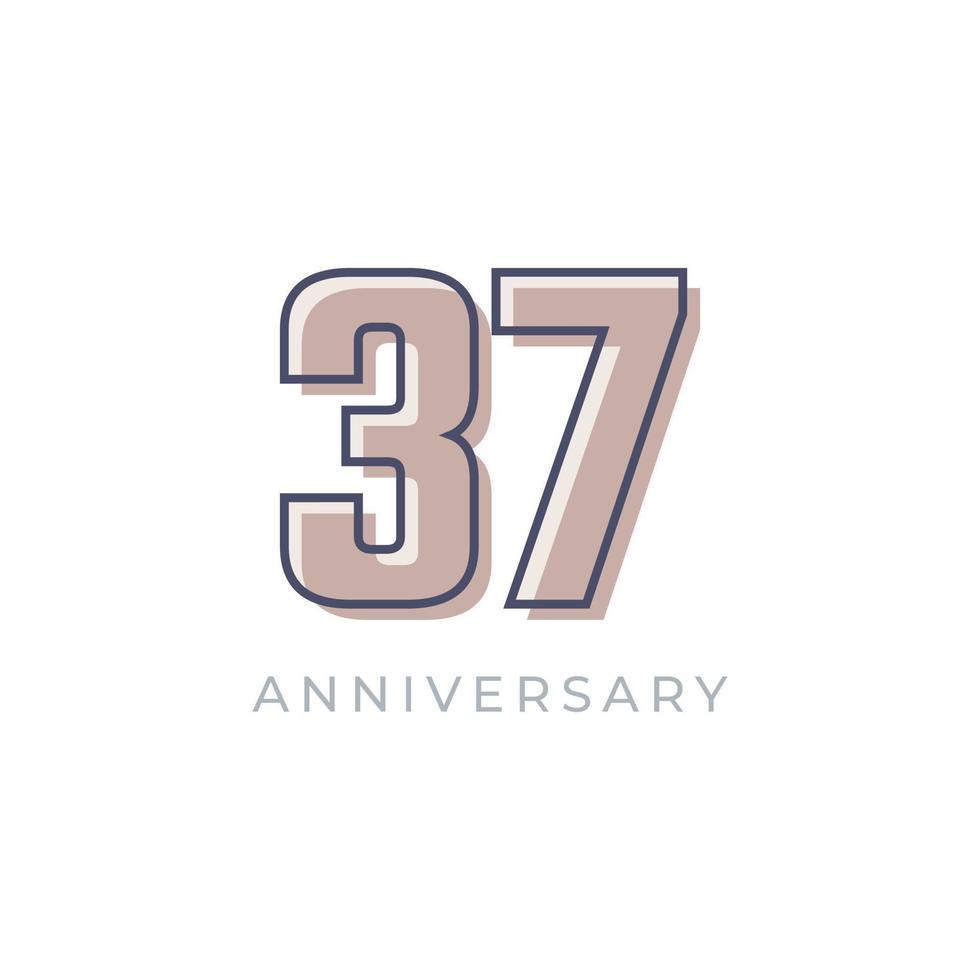 37 Year Anniversary Celebration Vector. Happy Anniversary Greeting Celebrates Template Design Illustration vector