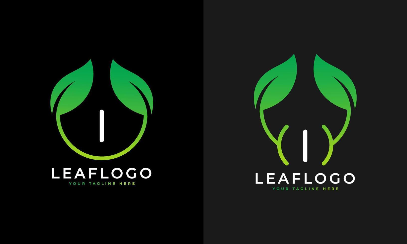 Nature Green Leaf Letter I Logo Design. monogram logo. Green Leaves Alphabet Icon. Usable for Business, Science, Healthcare, Medical and Nature Logos.Flat Vector Logo Design Template Element. Eps10