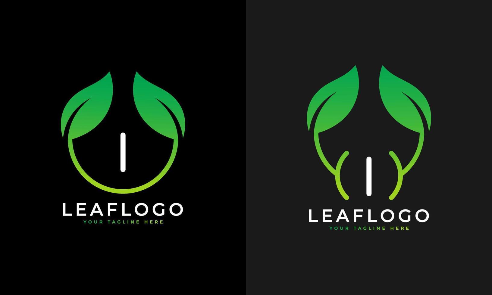 diseño del logotipo de la letra i de la hoja verde de la naturaleza. logotipo de monograma. icono del alfabeto de hojas verdes. utilizable para logotipos comerciales, científicos, sanitarios, médicos y naturales.elemento de plantilla de diseño de logotipo vectorial plano. eps10 vector