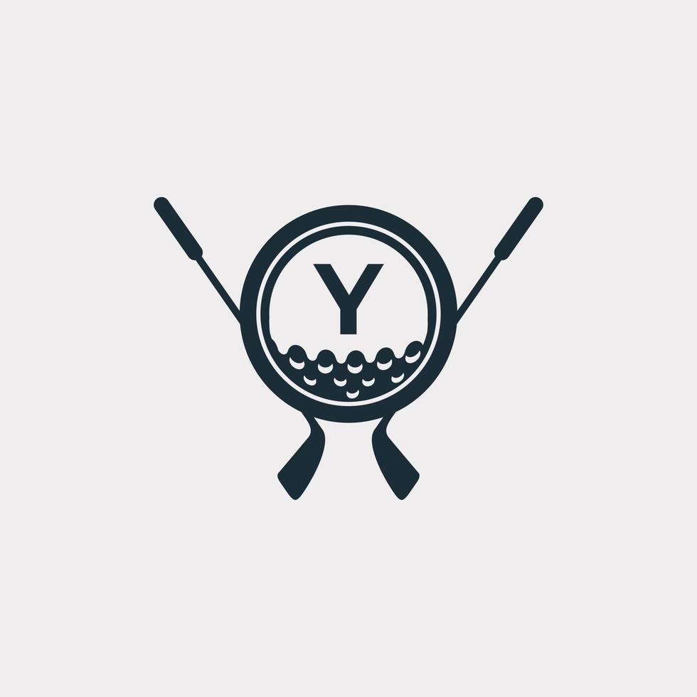 logotipo deportivo de golf. letra y para la plantilla de vector de diseño de logotipo de golf. eps10 vector