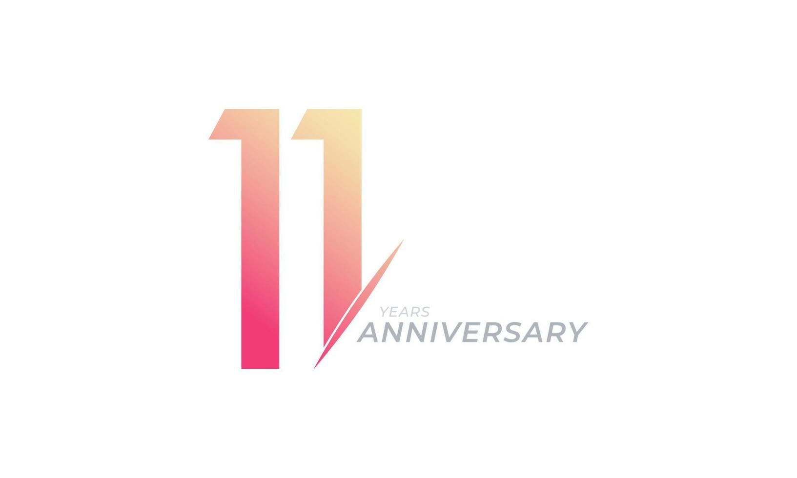 11 Year Anniversary Celebration Vector. Happy Anniversary Greeting Celebrates Template Design Illustration vector