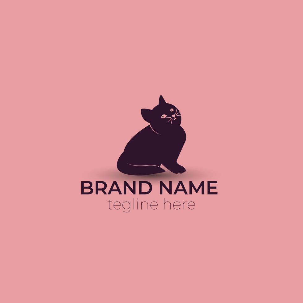 diseño de vector de logotipo de gato increíble mínimo