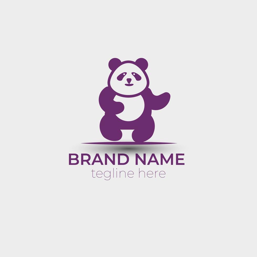 diseño de vector de logotipo de panda increíble mínimo