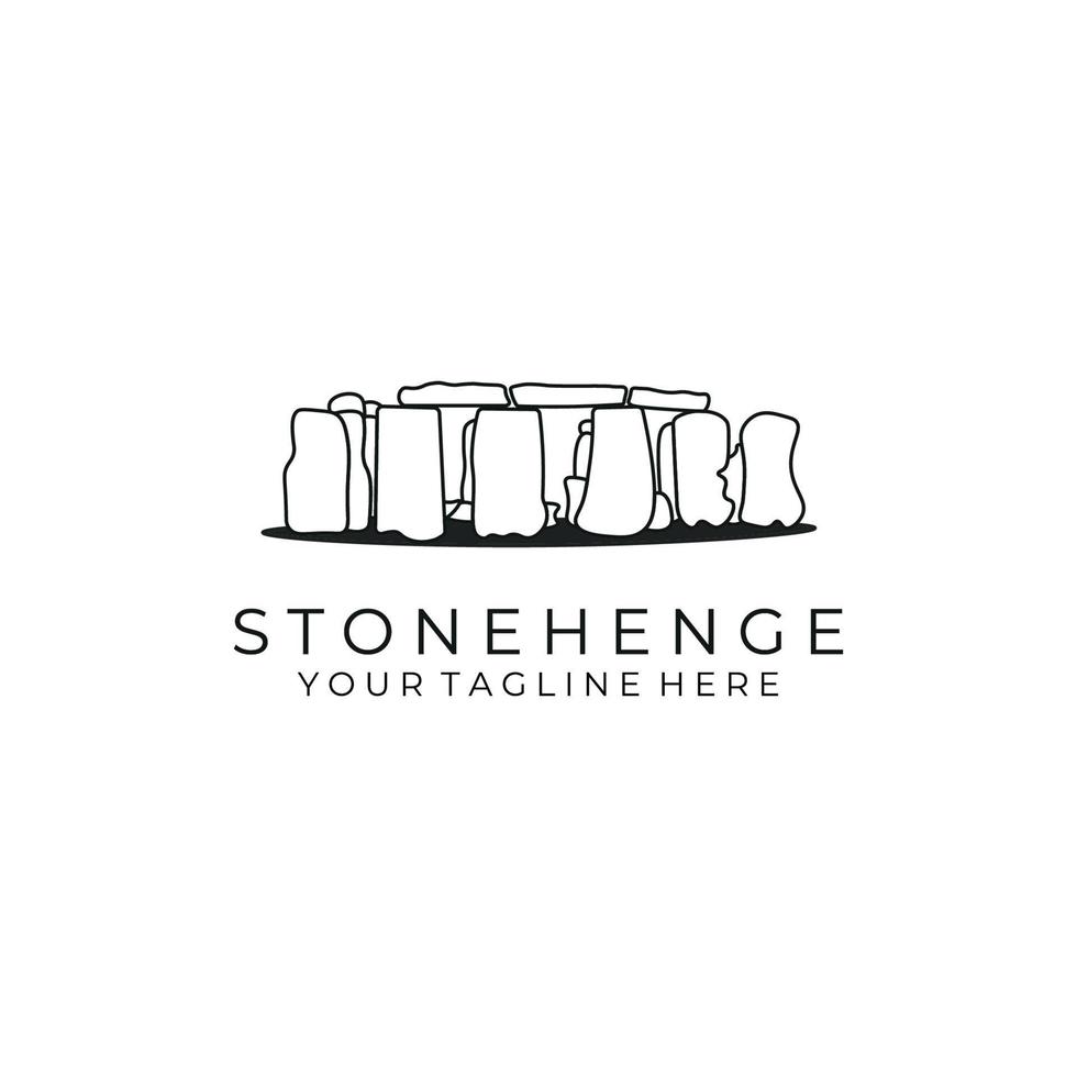 Ancient Stone vector logo design. stonehenge