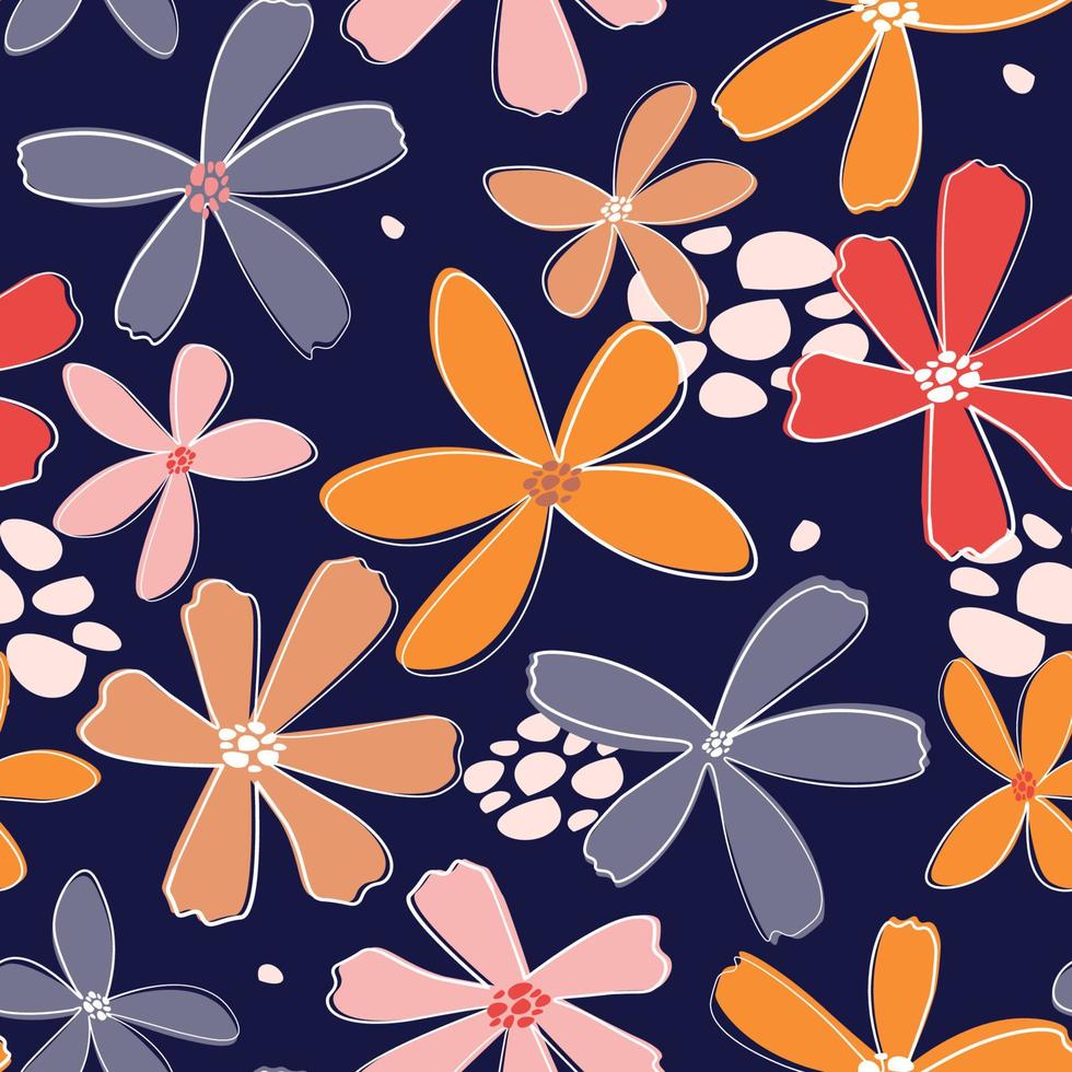 Seamless pattern with floral print. Summer delicate ornament for fabric, textiles, paper. Vector graphics.