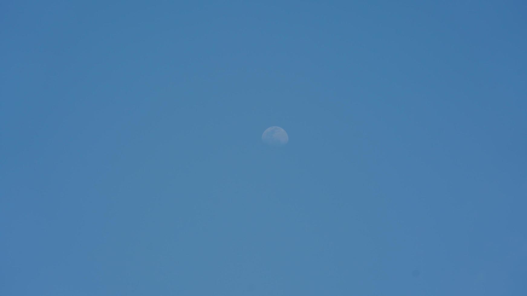 The moon night view with the bright moon in the dark sky at night photo