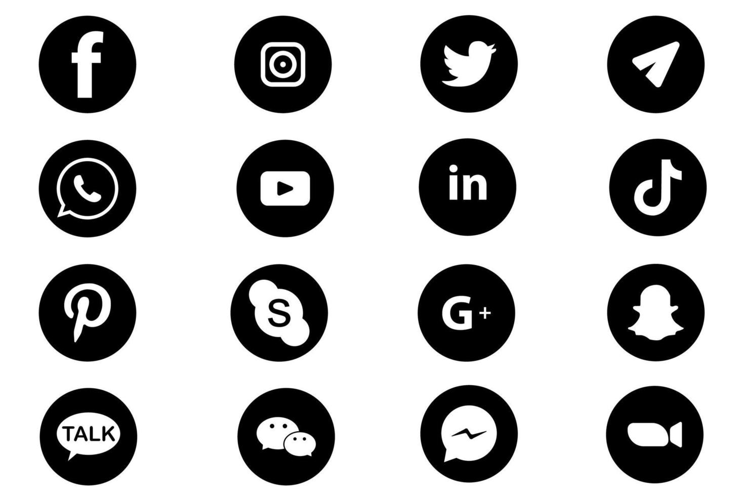 el conjunto de iconos de redes sociales más popular para múltiples propósitos. facebook, whatsapp y más vector