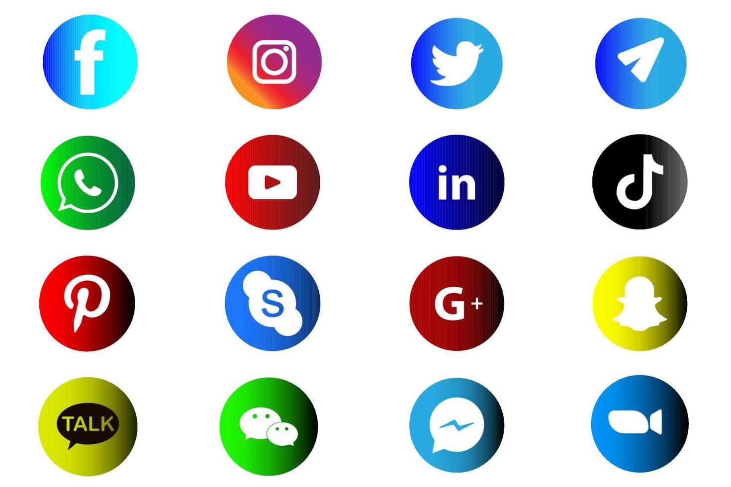 el conjunto de iconos de redes sociales más popular para múltiples propósitos. facebook, whatsapp y más vector