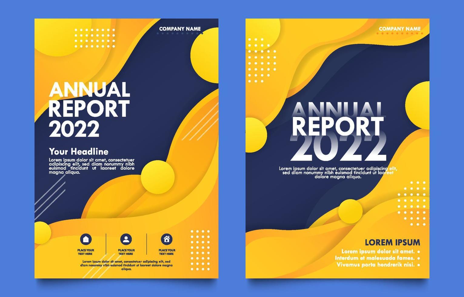 conjunto de plantilla de portada de informe anual vector