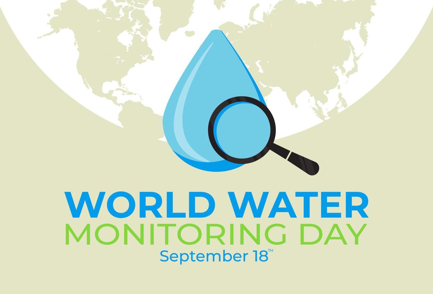 Flat Design Illustration Of World Water Monitoring Day Template, Design