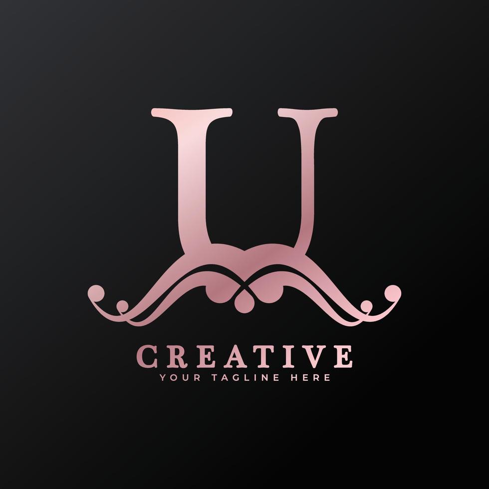 Luxury Logo Initial U Letter for Restaurant, Royalty, Boutique, Cafe, Hotel, Heraldic, Jewelry, Fashion and other vector illustration
