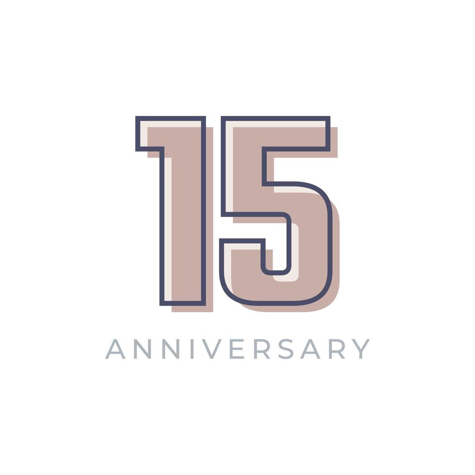 15 Year Anniversary Celebration Vector. Happy Anniversary Greeting Celebrates Template Design Illustration vector
