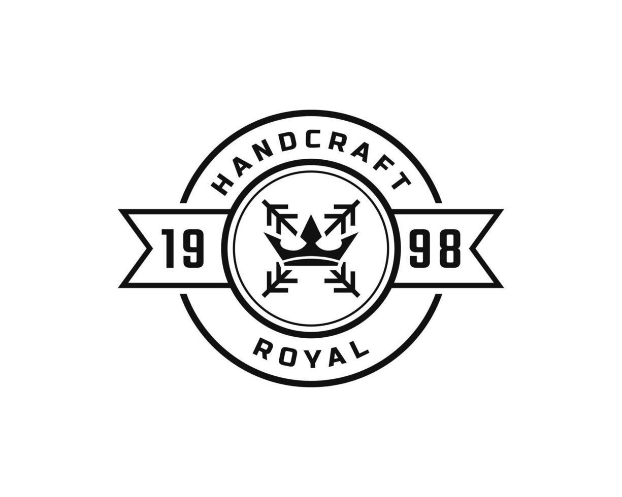 Classic Vintage Retro Label for Royal Quality Handcraft Badges Logo Design Inspiration vector